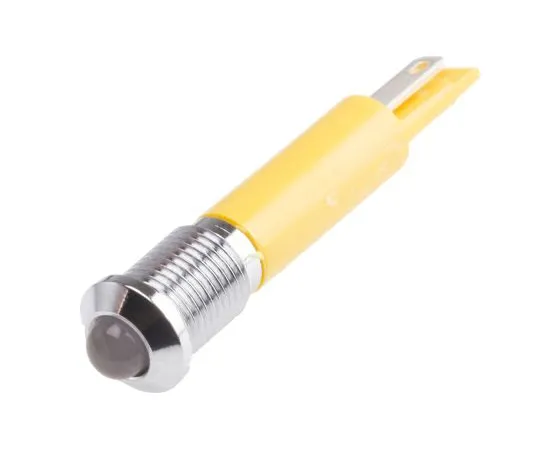 63-6587-50　RS PRO Yellow Indicator, 12 V, 8mm Mounting Hole Size, Solder Tab Termination, IP67　211-500