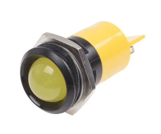 63-6587-39　RS PRO Yellow Indicator, 24 V ac/dc, 22mm Mounting Hole Size, Solder Tab Termination　211-443