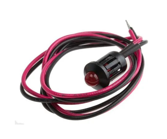 63-6584-87　RS PRO Red Indicator, 2 V dc, 8mm Mounting Hole Size, Lead Wires Termination　208-201