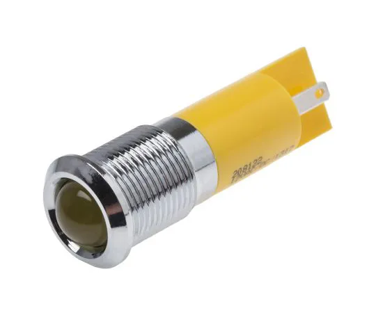 63-6584-75　RS PRO Yellow Indicator, 12 V, 14mm Mounting Hole Size, Tab Termination, IP67　208-122