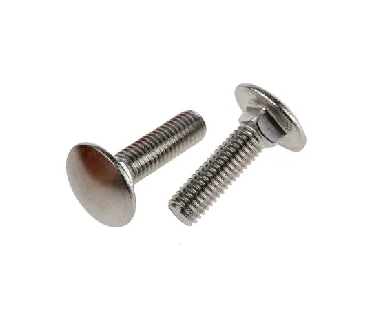 63-6833-51　Plain Stainless Steel Coach Bolt, M6 x 25mm　122-4418