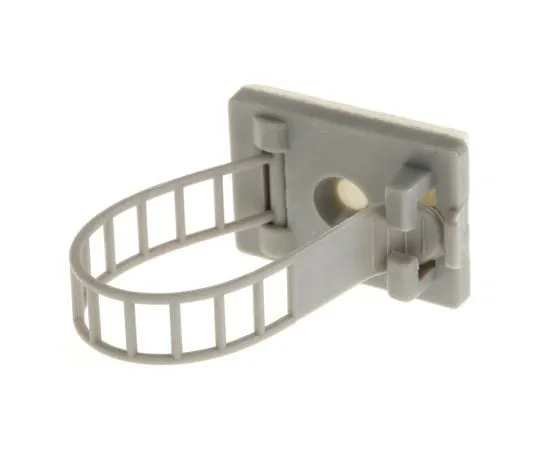 63-6634-57　RS PRO Cable Clip Grey Self Adhesive Nylon Adjustable Clamp, 17mm Max. Bundle　404-455