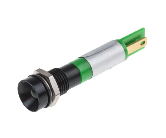 63-6588-28　RS PRO Green Indicator, 12 V, 8mm Mounting Hole Size, Solder Tab Termination, IP67　212-531