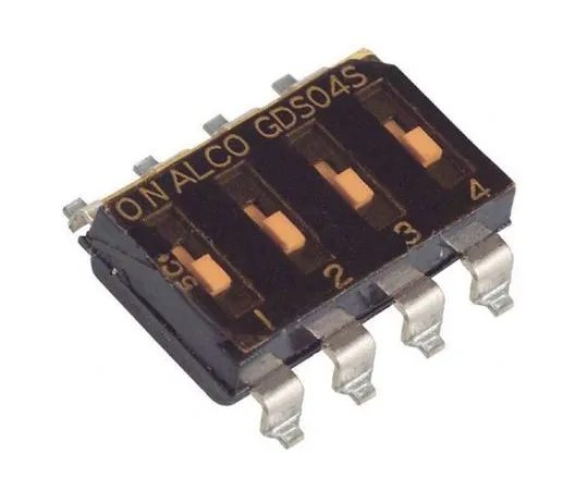 63-7025-46　4 Way Surface Mount DIP Switch SPST　GDS04STR04