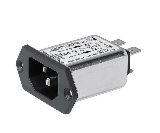 63-7040-22　Schurter 5120 Series 1A 250 V ac 50 (IEC) Hz, 60 (UL/CSA) Hz Flange Mount, Screw Mount EMC Filter, with Quick Connect　3-101-140