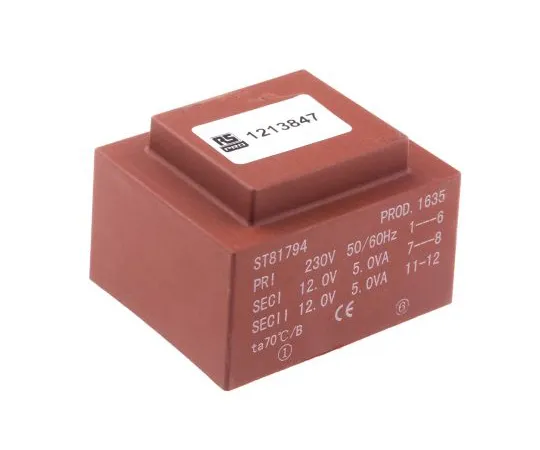 63-6789-58　2 x 12V ac 2 Output PCB Mount PCB Transformer, 10VA　121-3847