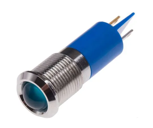 63-6581-83　RS PRO Blue neon Indicator, 110 V ac, 14.5mm Mounting Hole Size, Solder Tab Termination, IP40　204-366