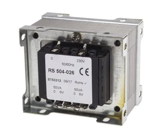 63-6679-86　RS PRO 100VA 2 Output Chassis Mounting Transformer, 6V ac　504-026