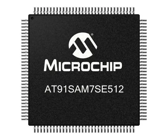 63-7014-52　Microchip, 32bit ARM7TDMI Microcontroller, 48MHz, 512 kB Flash, 128-Pin LQFP　AT91SAM7SE512B-AU