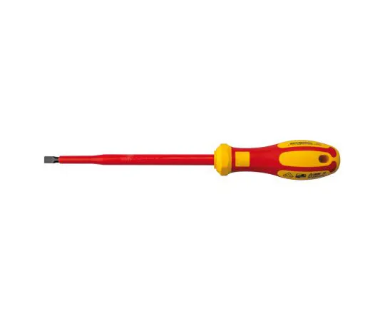 63-6979-06　RS Pro, VDE 1000V Approved Slotted Insulated Screwdriver 1.2 x 6.5 mm Tip 150 mm Chrome Vanadium Molybdenum Steel　125-3083
