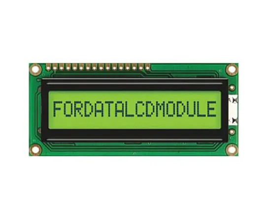 63-6980-83　Fordata FC1601E01-FHYYBW-51LE FC Alphanumeric LCD Alphanumeric Display, Green, Yellow on Yellow-Green, 1 Row by 16　FC1601E01-FHYYBW-51SE