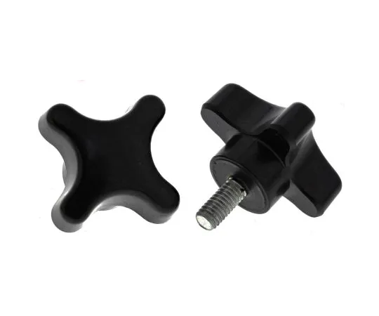 63-6717-28　RS PRO Black 4-Arm Clamping Knob, M6　686-604