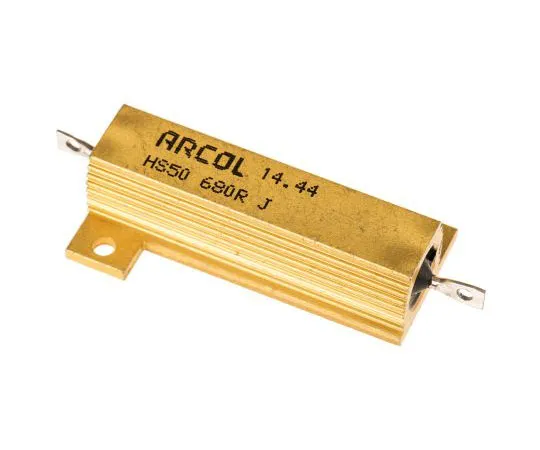 63-7349-65　Arcol HS50 Series Aluminium Ho***d Axial Wire Wound Panel Mount Resistor, 680Ω ±5% 50W　HS50 680R J