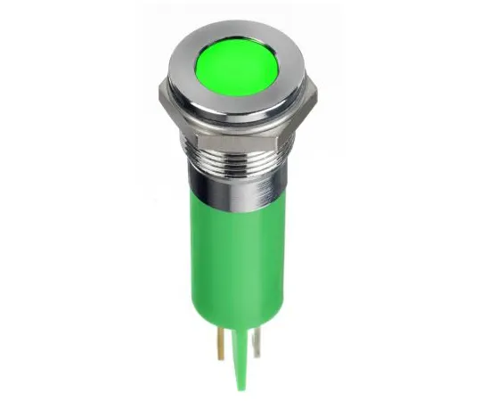 63-6950-43　RS PRO Green Indicator, 24 V dc, 12mm Mounting Hole Size, Faston, Solder Lug Termination, IP67　124-6402