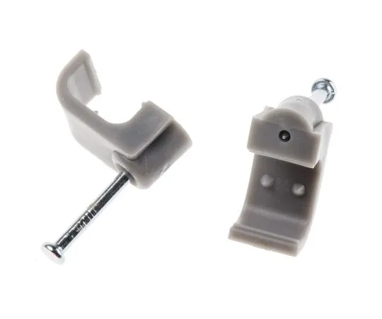63-6599-78　RS PRO Cable Clip Grey Nail PE Rectangular Cable Clip　233-641