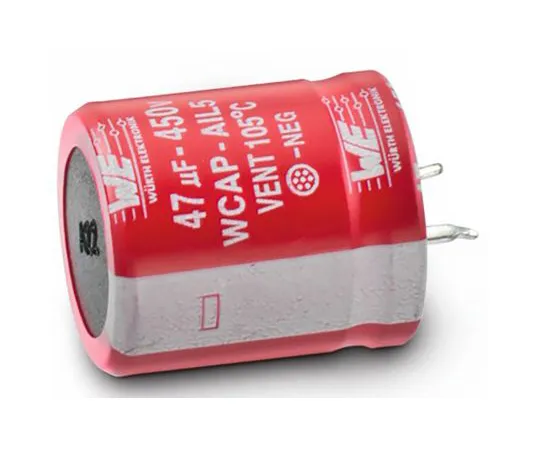 63-6969-32　Wurth Elektronik 470μF 450V dc Aluminium Electrolytic Capacitor, Through Hole 30 (Dia.) x 51mm +105°C 30mm 10mm　861111485030