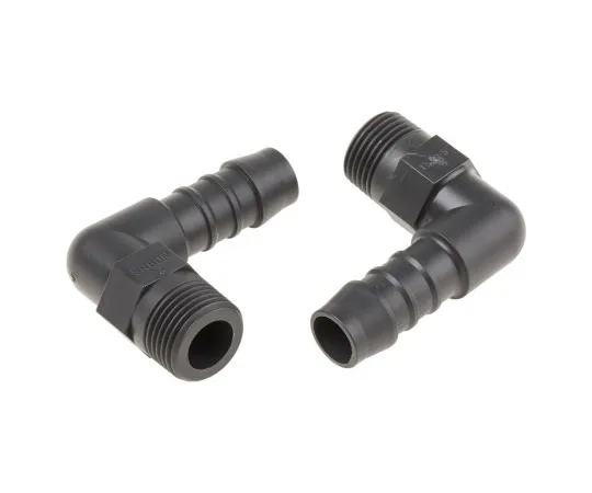63-6729-44　Elbow Male Hose Coupling 3/8in, 3/8 in BSP Male, Nylon　795-304