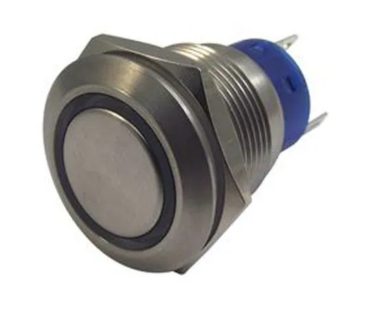 63-6775-16　RS PRO Double Pole Double Throw (DPDT) Momentary Blue LED Push Button Switch, IP67, 19.2 (Dia.)mm, Panel Mount, 250V ac　111-3781