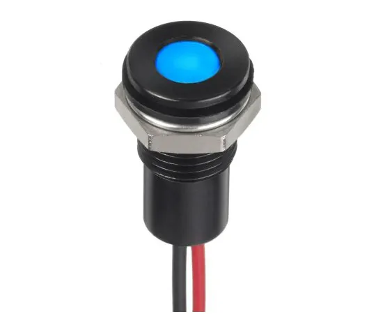 63-7027-69　RS PRO Blue Indicator, 1.8 → 3.3 V dc, 8mm Mounting Hole Size, Lead Wires Termination, IP67　132-9146