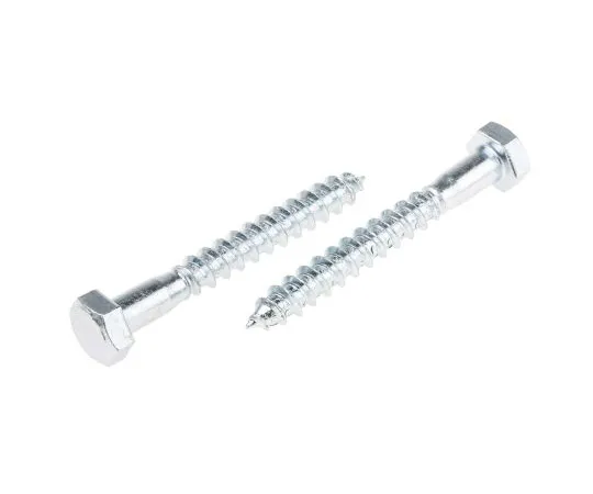 63-6732-87　RS PRO Hex Coach Screw, Steel Bright Zinc Plated, 8mm x 65mm　824-991