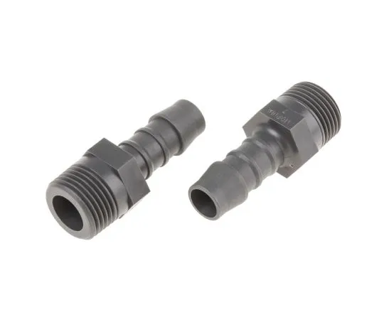 63-6729-33　Straight Male Hose Coupling 3/8in, 3/8 in BSP Male, Nylon　795-180