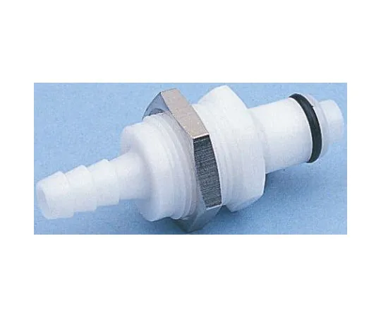63-7321-18　Straight Male Hose Coupling Coupling Insert - Valved, Hose Barb, Panel Mount, Acetal　PLCD420-05