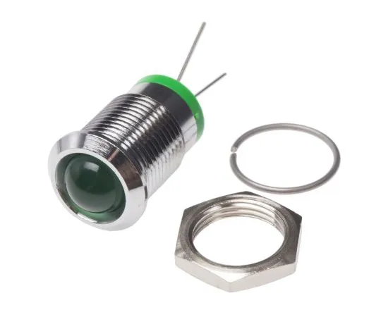63-6585-94　RS PRO Green Indicator, 2 V dc, 14mm Mounting Hole Size, Lead Pins Termination　209-591