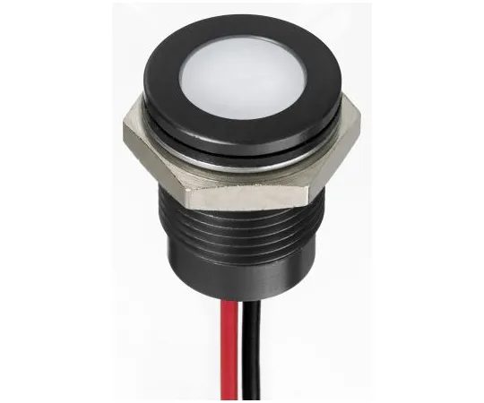 63-7021-42　RS PRO White Indicator, 1.8 → 3.3 V dc, 14mm Mounting Hole Size, Lead Wires Termination, IP67　130-2291