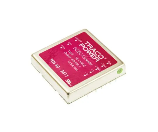 63-7350-77　TRACOPOWER TEN 60 60W Isolated DC-DC Converter Through Hole, Voltage in 18 → 36 V dc, Voltage out 5V dc　TEN 60-2411