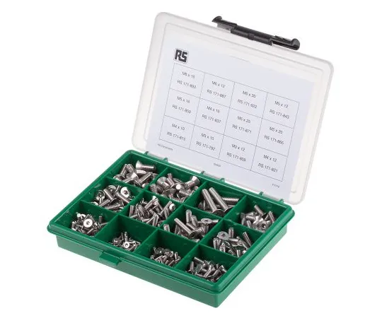 63-6628-45　410 piece Stainless Steel Screw/Bolt Kit, M3, M4, M5, M6　393-179