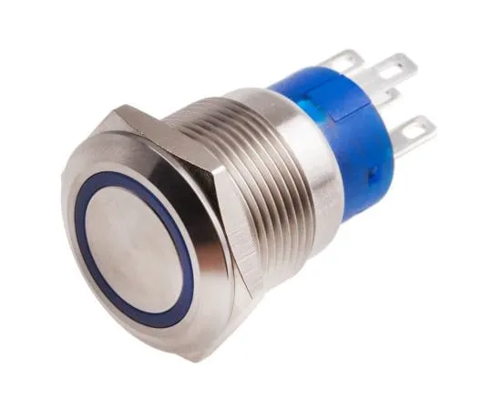 63-6777-75　RS PRO Single Pole Double Throw (SPDT) Latching Blue LED Push Button Switch, IP67, 19.2 (Dia.)mm, Panel Mount, 250V ac　111-5787