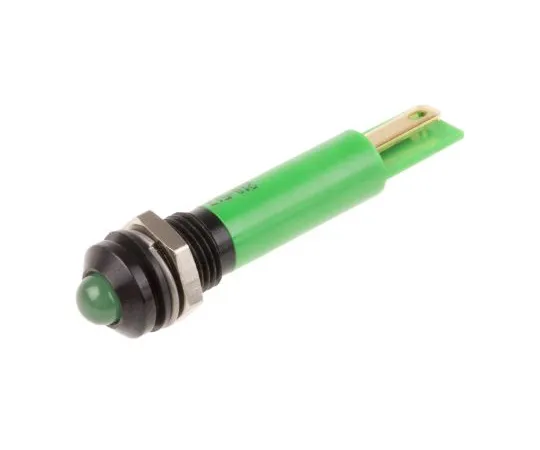 63-6586-67　RS PRO Green Indicator, 110 V ac, 8mm Mounting Hole Size, Solder Tab Termination　210-513