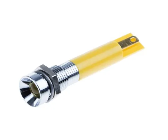 63-6582-84　RS PRO Yellow Flashing LED Indicator, 24 V dc, 8mm Mounting Hole Size, Solder Tab Termination　205-915