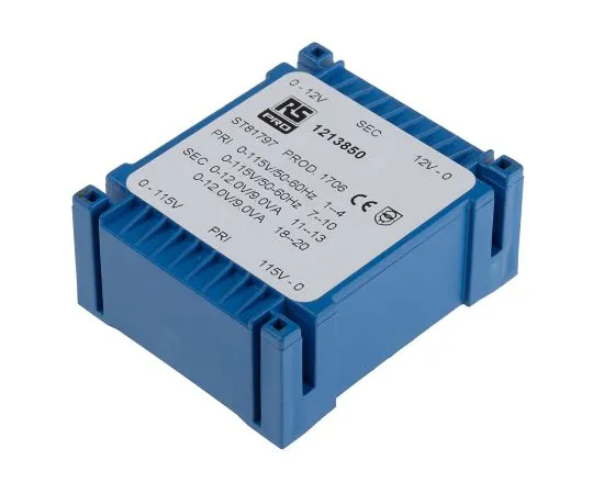 63-6789-61　2 x 12V ac 2 Output PCB Mount PCB Transformer, 18VA　121-3850