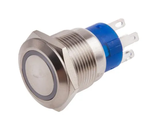 63-6775-05　RS PRO Single Pole Double Throw (SPDT) Momentary Yellow LED Push Button Switch, IP67, 19.2 (Dia.)mm, Panel Mount, 250V　111-3769