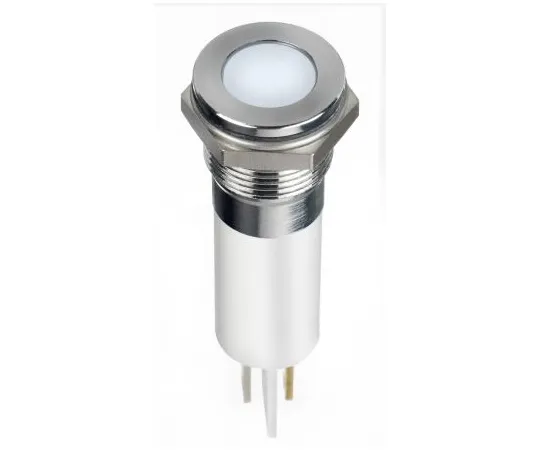 63-6950-68　RS PRO White Indicator, 220 V ac, 12mm Mounting Hole Size, Faston, Solder Lug Termination, IP67　124-6427