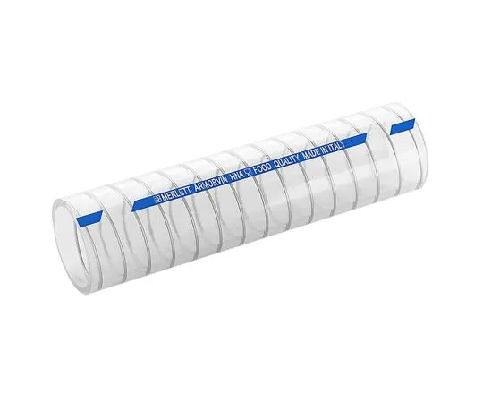 63-6992-60　Merlett Plastics PVC Hose, Clear, 41mm External Diameter, 10m Long, Reinforced, 75mm B*** Radius, Liquid Food　9130400320010