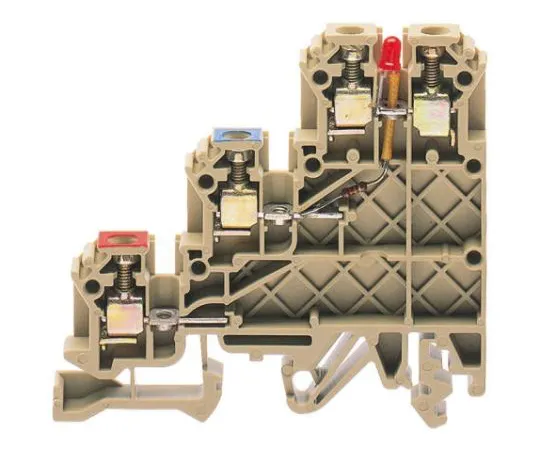 63-6679-12　RS PRO Red Standard Din Rail Terminal, 0.2 → 2.5 mm², 0.2 → 2.5mm², 24 V dc　501-893