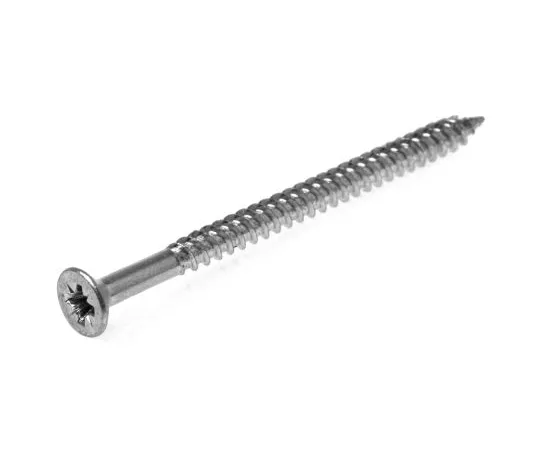 63-6693-83　Pozidriv Countersunk Steel Wood Screw Bright Zinc Plated, No. 8 Thread, 2.1/2in Length　521-204