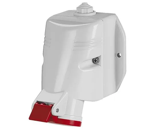 63-6988-75　RS PRO IP67 Red Wall Mount 3P+N+E Industrial Power Socket, Rated At 63A, 415 V　125-4482
