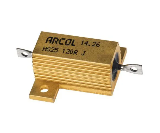 63-7349-46　Arcol HS25 Series Aluminium Ho***d Axial Wire Wound Panel Mount Resistor, 120Ω ±5% 25W　HS25 120R J