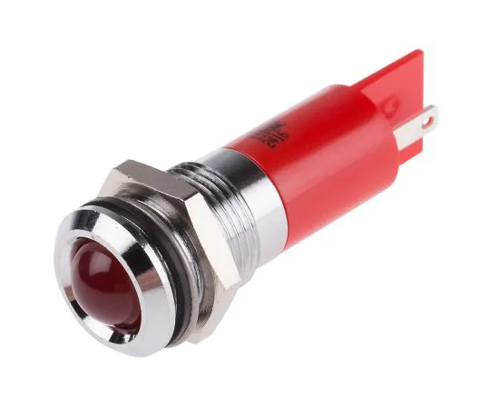 63-6587-28　RS PRO Red neon Indicator, 110 V, 14.5mm Mounting Hole Size, Solder Tab Termination, IP40　211-314