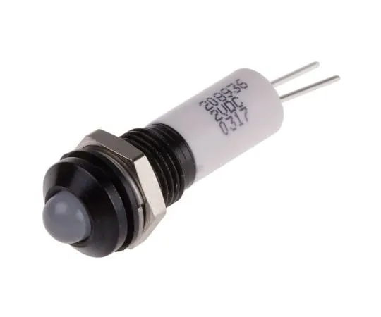 63-6585-46　RS PRO White Indicator, 2 V dc, 8mm Mounting Hole Size, Lead Pins Termination, IP67　208-936