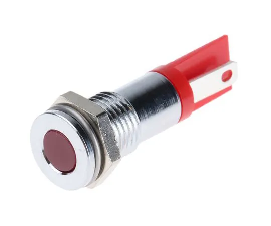 63-6581-46　RS PRO Red Indicator, 2 V dc, 8mm Mounting Hole Size, Solder Tab Termination　203-818