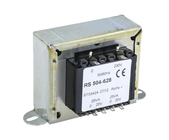 63-6680-60　RS PRO 50VA 2 Output Chassis Mounting Transformer, 20V ac　504-628
