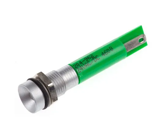 63-6582-27　RS PRO Green Indicator, 24 V ac/dc, 8mm Mounting Hole Size, Solder Tab Termination, IP67　204-962