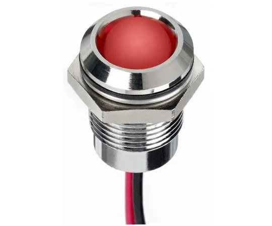 63-7021-01　RS PRO Red Indicator, 220 V ac, 14mm Mounting Hole Size, Lead Wires Termination, IP67　130-1092