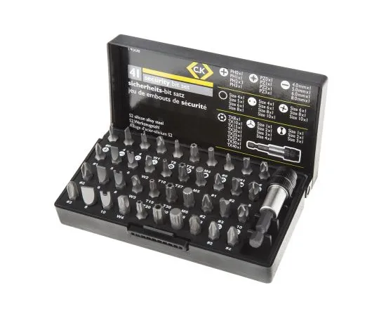 63-7026-96　CK Driver Bit Set 41 pieces, 4 mm, 5 mm, 6 mm, 8 mm, Clutch: 1, Clutch: 2, Clutch: 3, PH0, PH1, PH2, PH3, PZ0, PZ1,　T4508