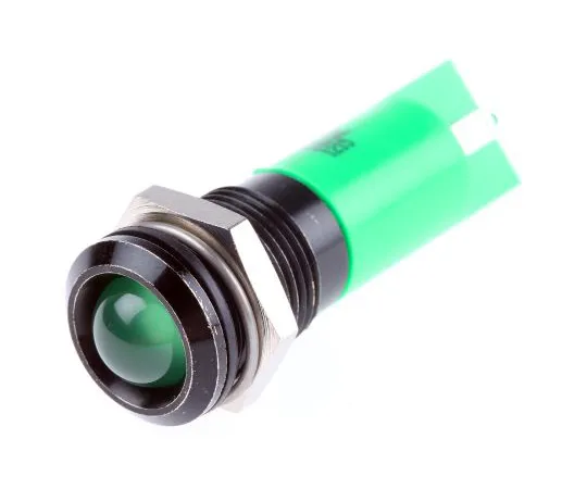 63-6585-63　RS PRO Green neon Indicator, 240 V, 14.5mm Mounting Hole Size, Solder Tab Termination, IP40　209-210