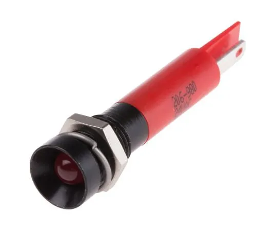 63-6583-70　RS PRO Red Indicator, 24 V ac, 8mm Mounting Hole Size, Solder Tab Termination　206-980
